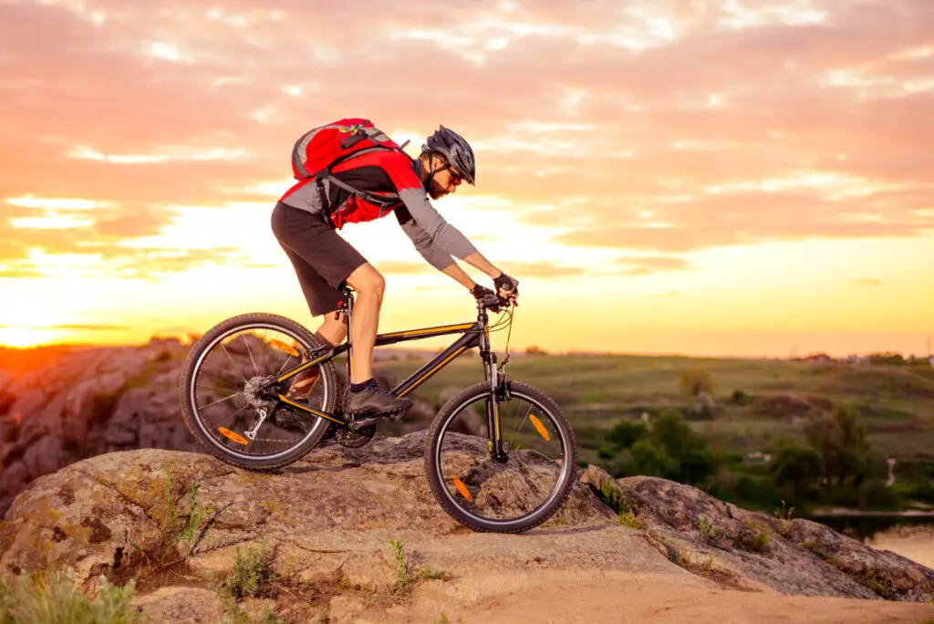 man on mountain bike